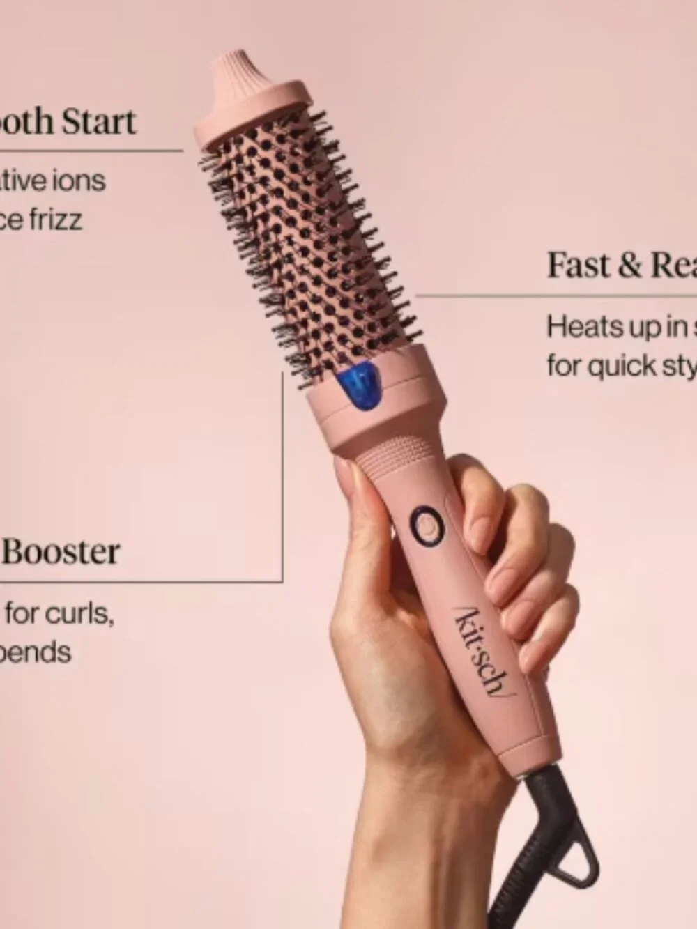 Kitsch Medium Thermal Round Brush in Pink